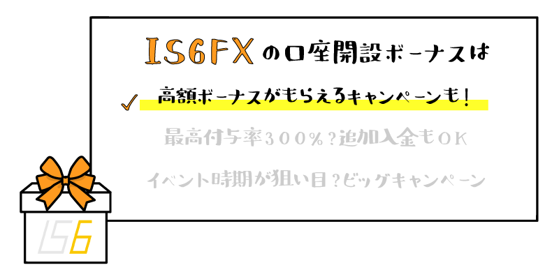 IS6FXの口座開設ボーナスのアイキャッチ画像